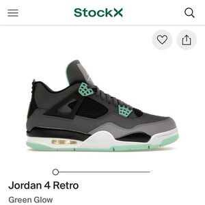 Green Glow Jordan 4’s slightly used mens 9.5